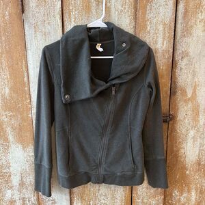 Athleta Womens Olive Green Zip Pullover Jacket Petite Small